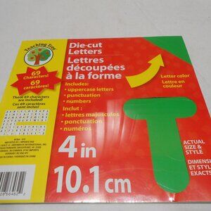 NEW SEALED TEACHING TREE GREEN LETTERS 69 CHARACTERS 4INCHES 10.1CM HOME SCHOOL